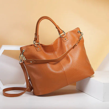 Leather Tote Bag for Women - Shoulder and Crossbody