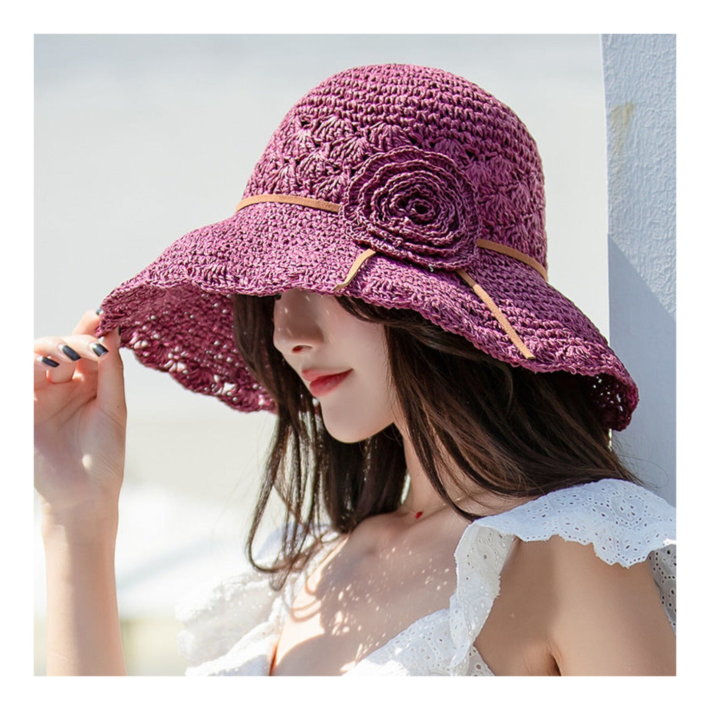 Foldable Floral Visor "Cannes"