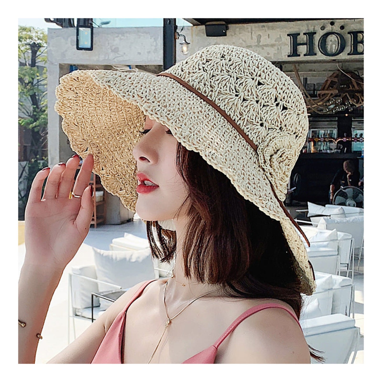 Foldable Floral Visor "Cannes"
