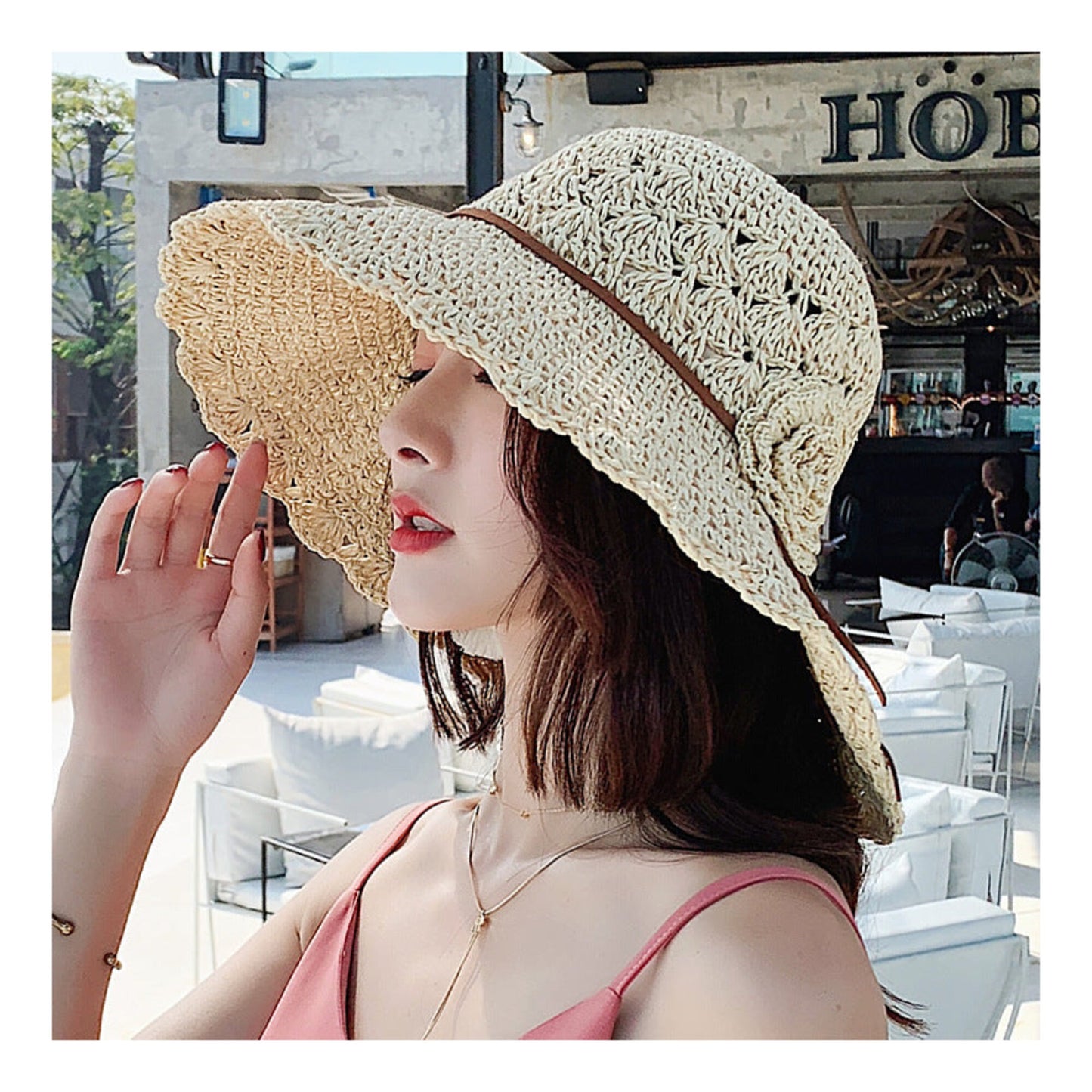 Foldable Floral Visor "Cannes"