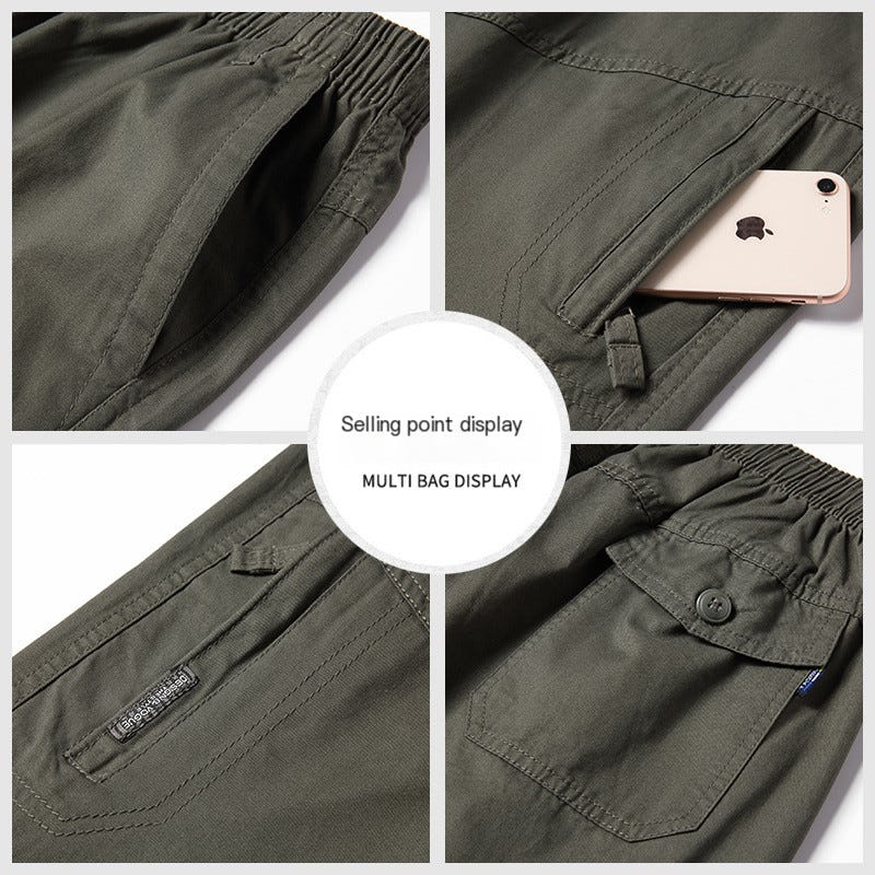 Men's Summer Thin Cotton Cargo Shorts (Loose Fit)