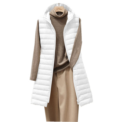 Long Hooded Puffer Vest “Inga”