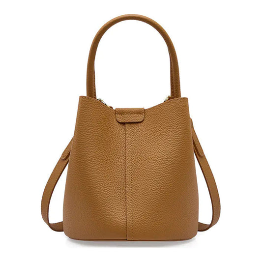 Genuine Leather Female Crossbody Bucket Bag