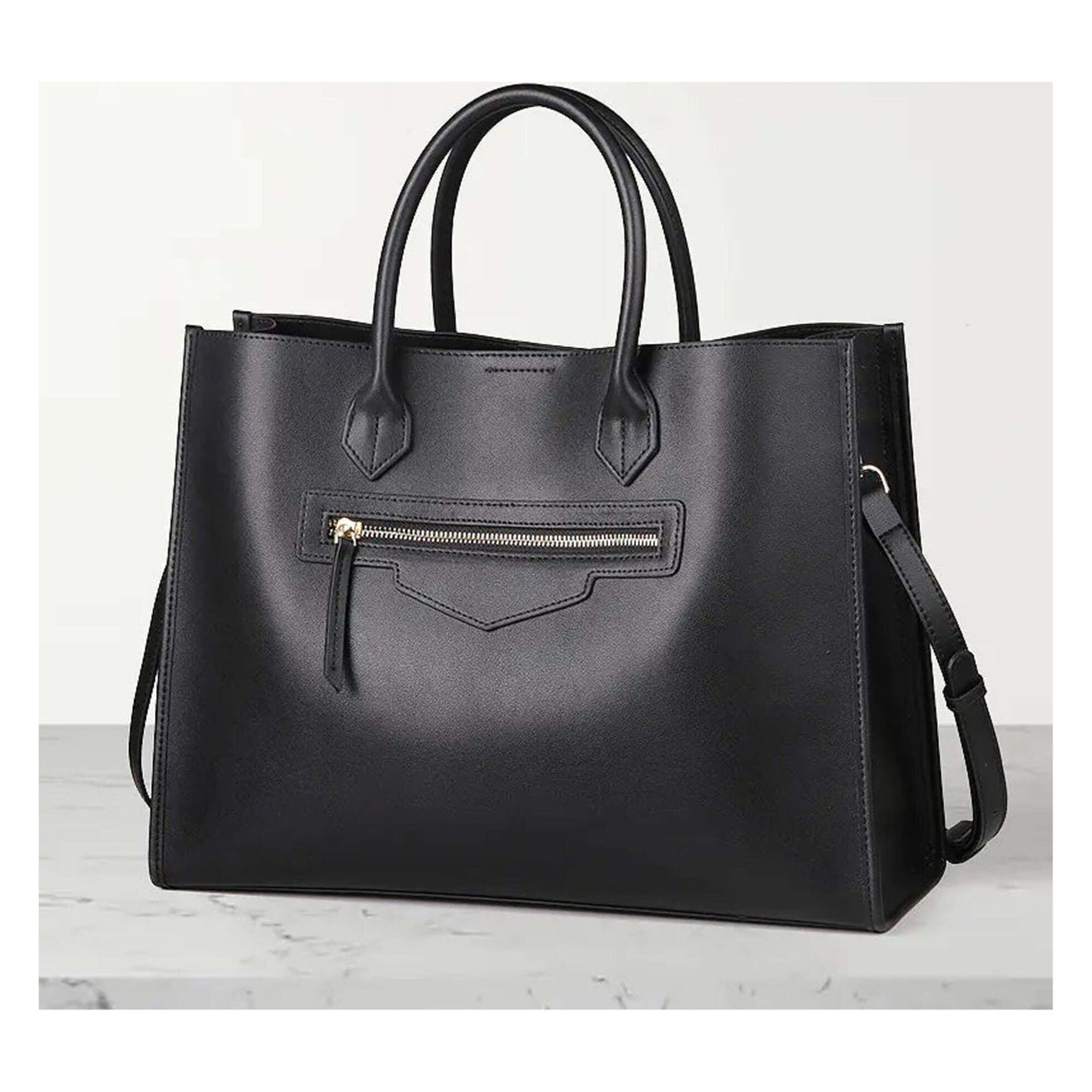 Genuine Leather Tote Bag for Women - Large Capacity