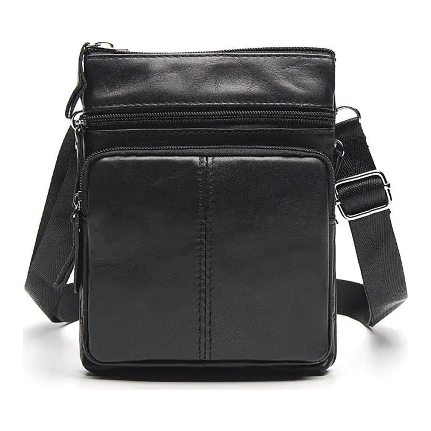 Genuine Leather Zipper Crossbody Shoulder Bag
