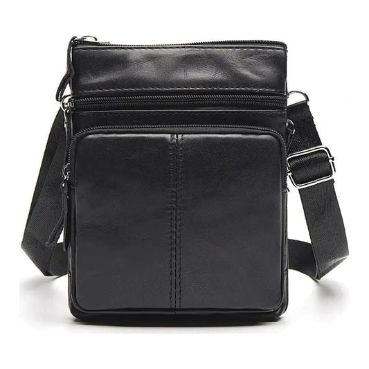 Genuine Leather Zipper Crossbody Shoulder Bag