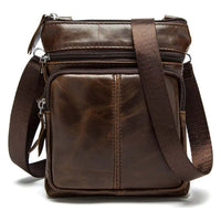 Genuine Leather Zipper Crossbody Shoulder Bag