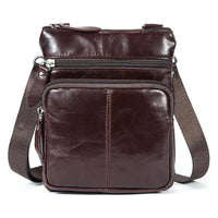 Genuine Leather Zipper Crossbody Shoulder Bag