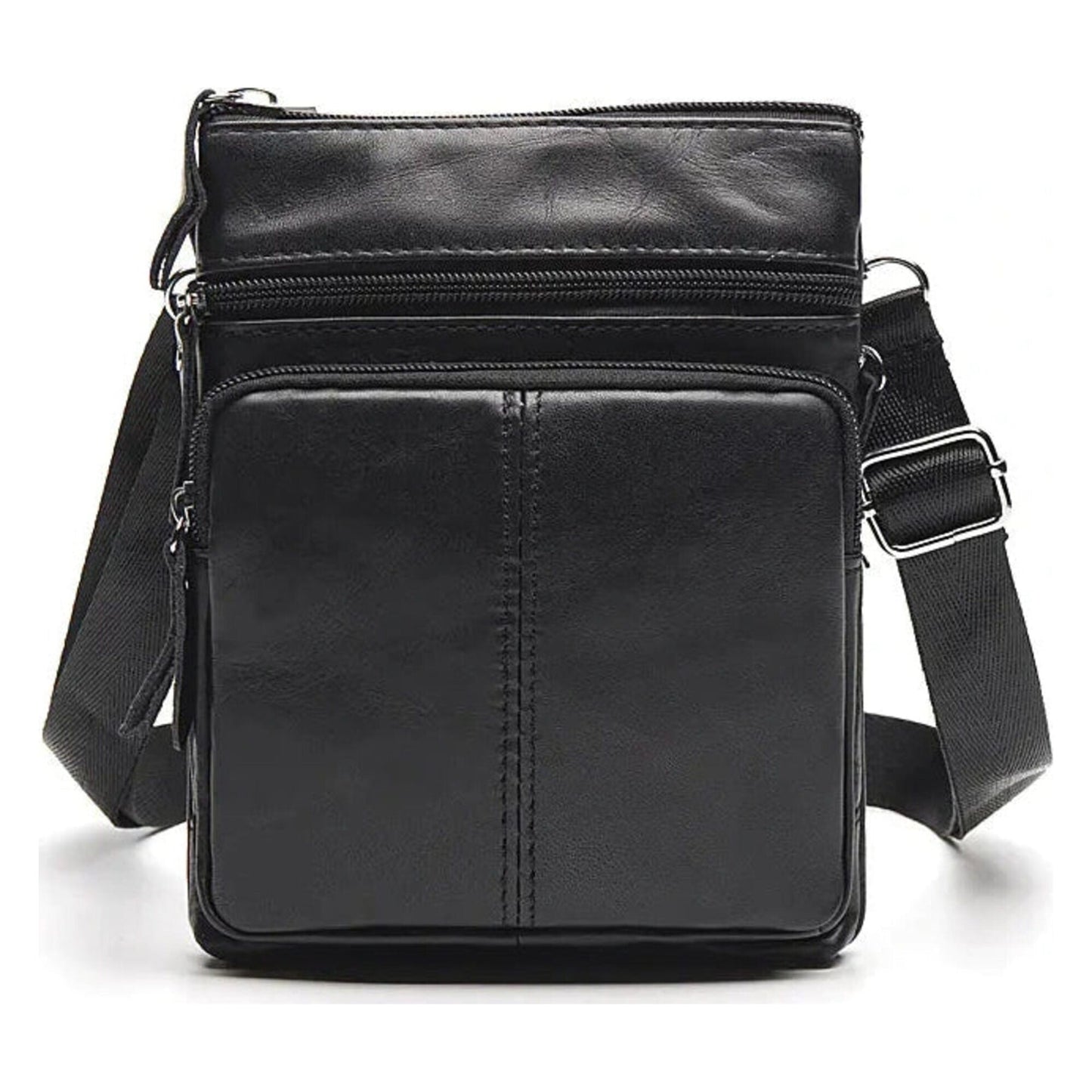 Genuine Leather Zipper Crossbody Shoulder Bag