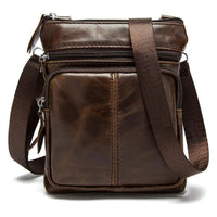 Genuine Leather Zipper Crossbody Shoulder Bag
