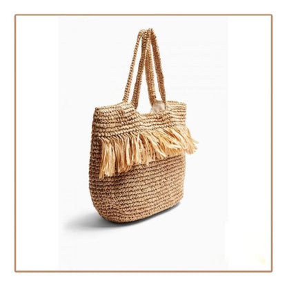 Fransen Strandtasche "Capri" | Handgewebte Umhängetasche