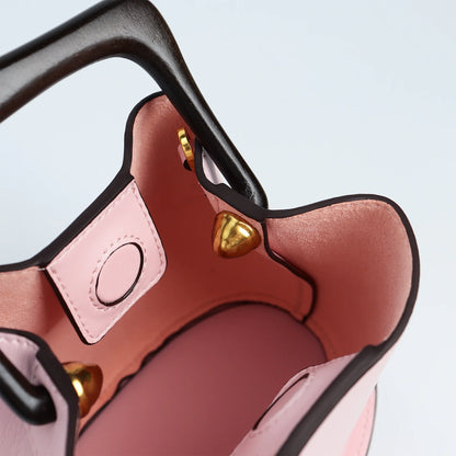 Women's Cowhide Leather Bucket Bag