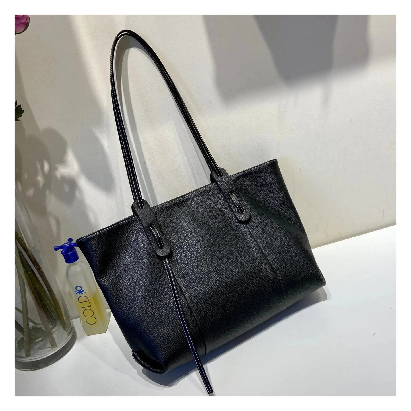 Large Capacity Soft Leather Tote Shoulder Bag