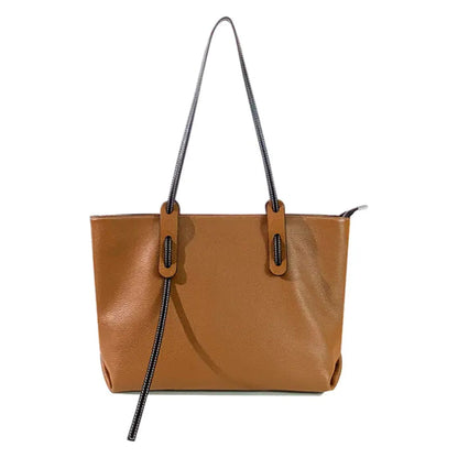 Große, geräumige Tragetasche aus weichem Leder, Schultertasche