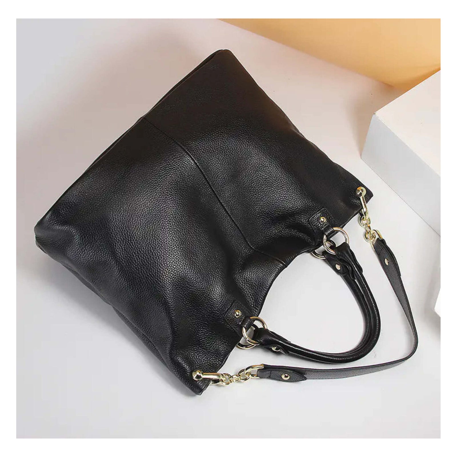 Leather Tote Bag for Women - Shoulder and Crossbody