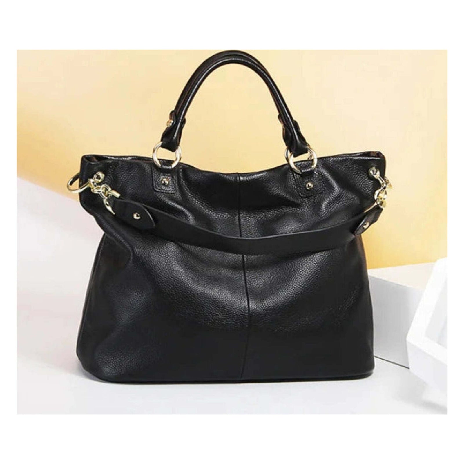 Leather Tote Bag for Women - Shoulder and Crossbody