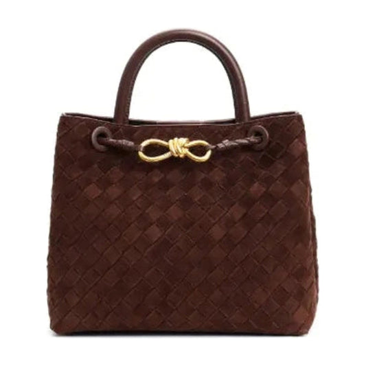 Matte Leather Woven Handbag