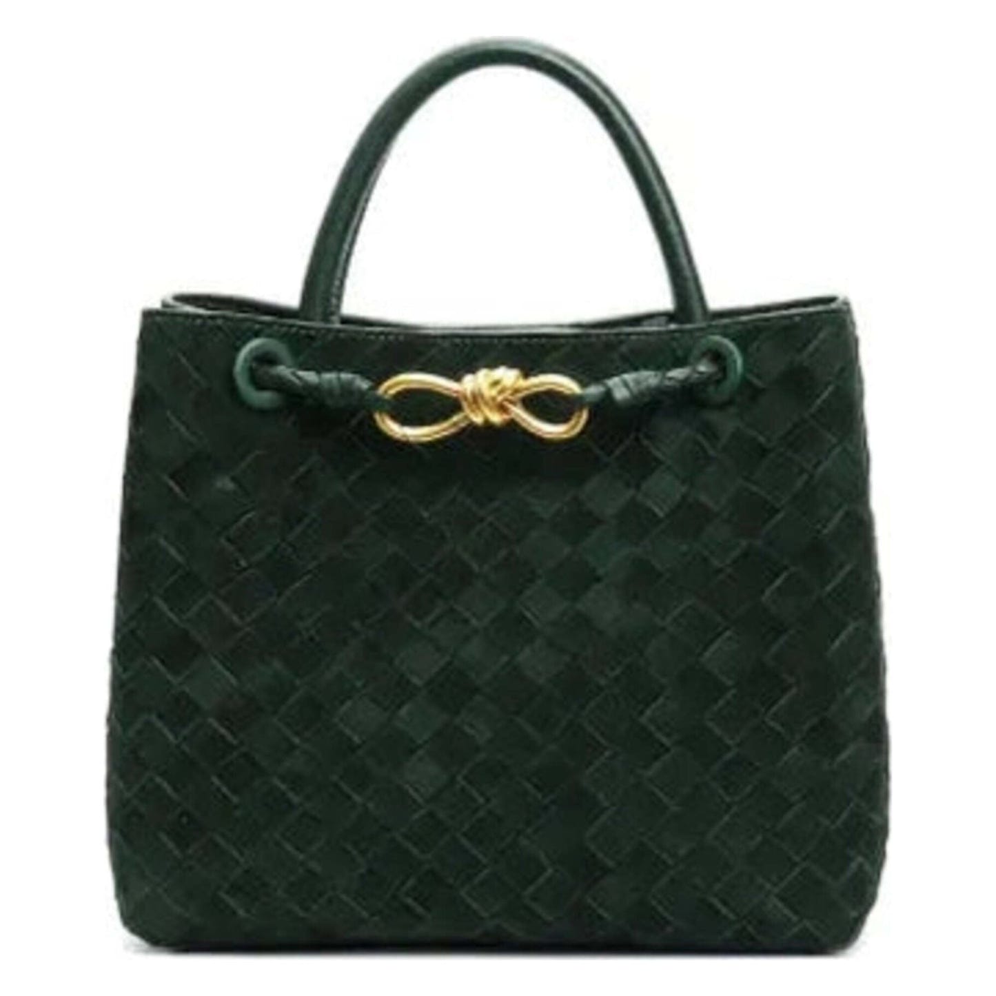 Matte Leather Woven Handbag