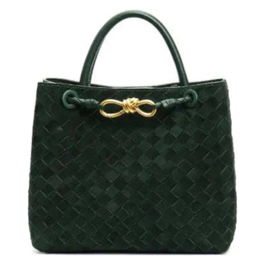 Matte Leather Woven Handbag