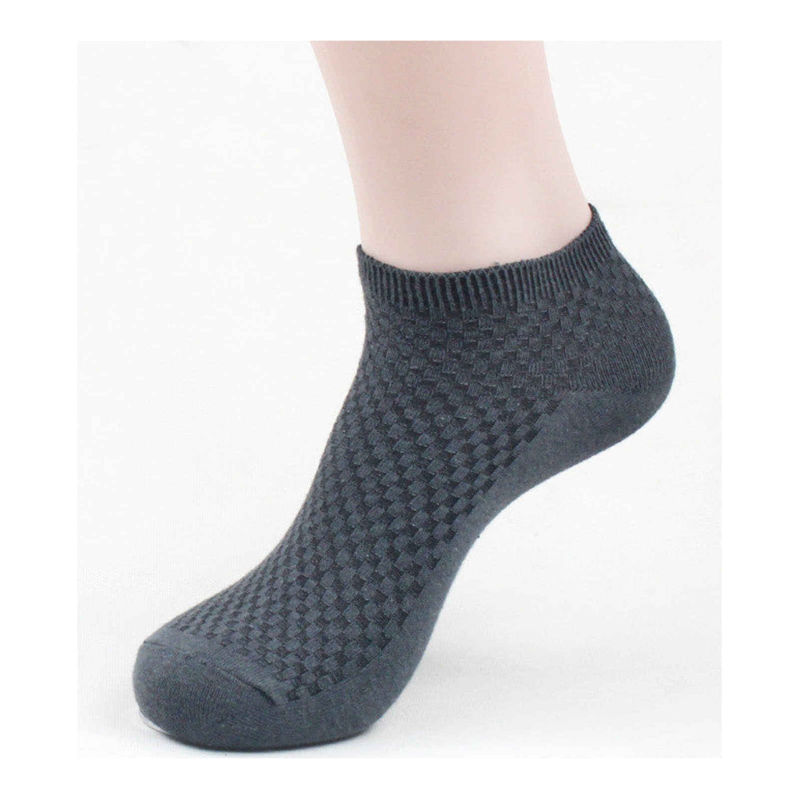 Men's Bamboo Fiber Ankle Socks with Massage Bottom