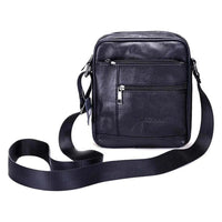 Men's Business Crossbody Bag with Leather Zipper