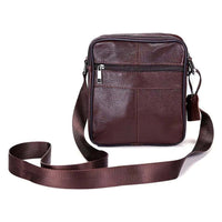 Men's Business Crossbody Bag with Leather Zipper