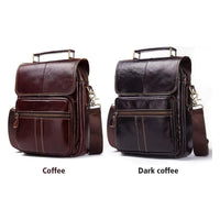 Men's Leather Business Shoulder Bag - Crossbody Backpack