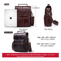 Men's Leather Business Shoulder Bag - Crossbody Backpack