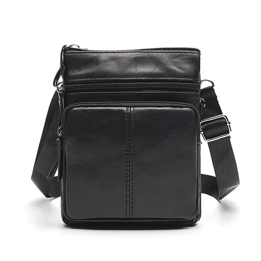 Genuine Leather Zipper Crossbody Shoulder Bag