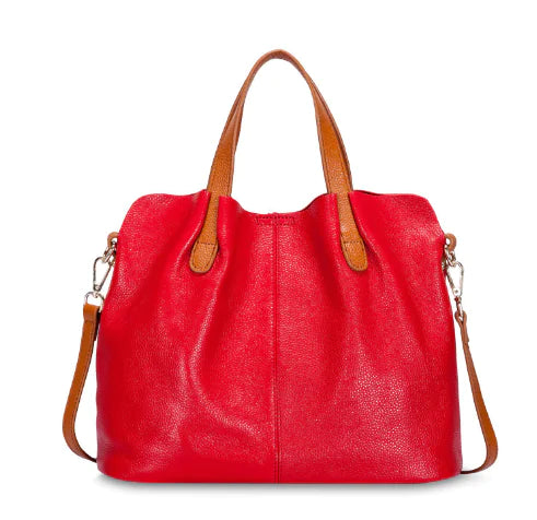 Simple Casual Soft Leather Tote Bag for Women