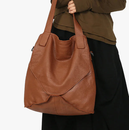 Large Capacity Leather Bucket Bag