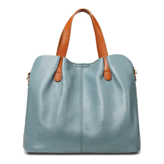 Simple Casual Soft Leather Tote Bag for Women