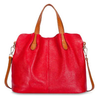 Simple Casual Soft Leather Tote Bag for Women