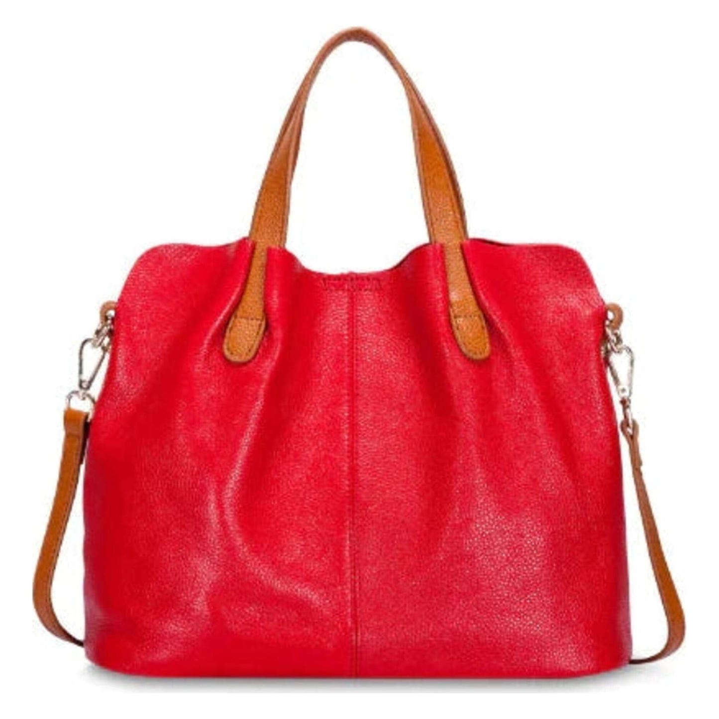 Simple Casual Soft Leather Tote Bag for Women