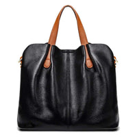 Simple Casual Soft Leather Tote Bag for Women