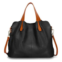 Simple Casual Soft Leather Tote Bag for Women