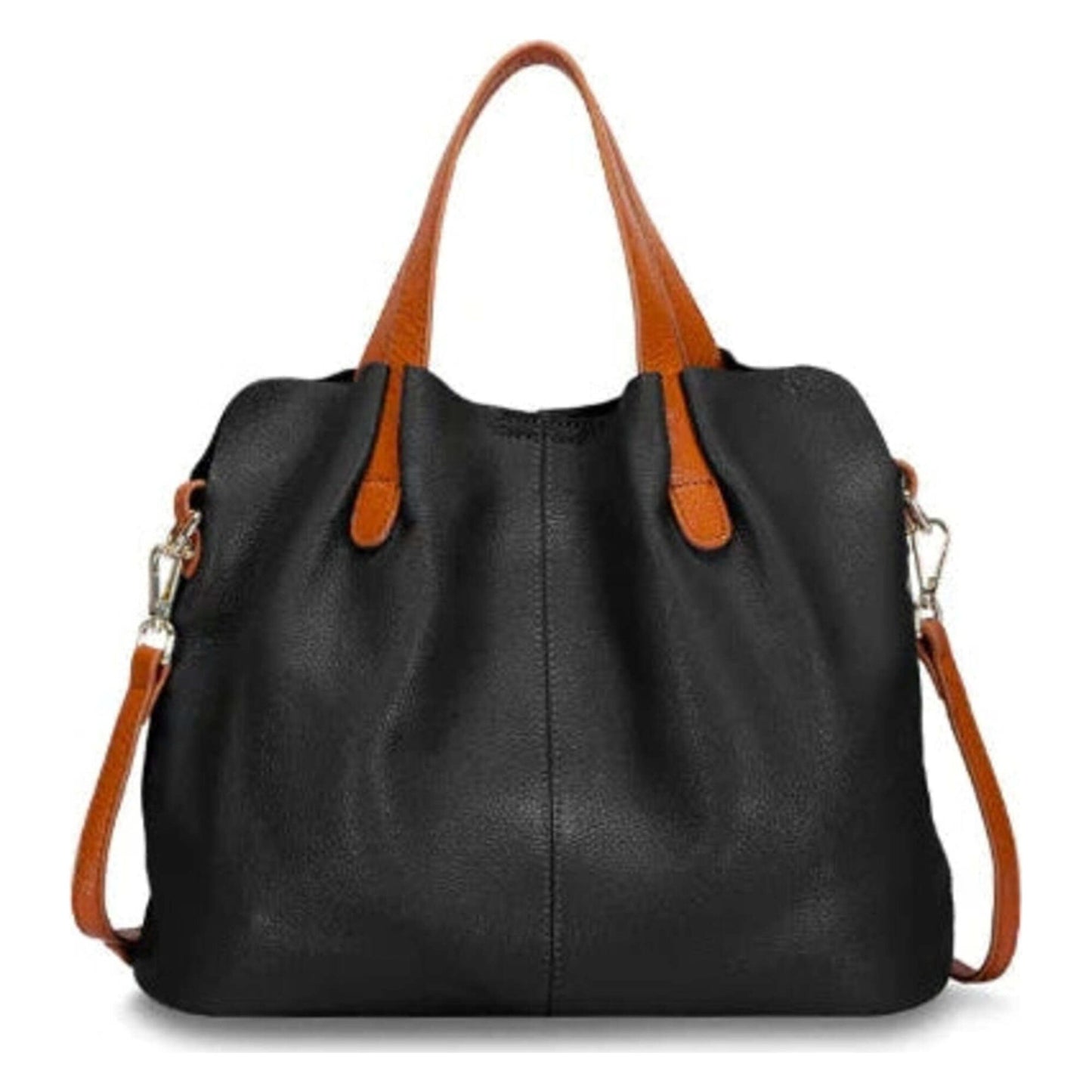 Simple Casual Soft Leather Tote Bag for Women