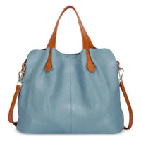 Simple Casual Soft Leather Tote Bag for Women