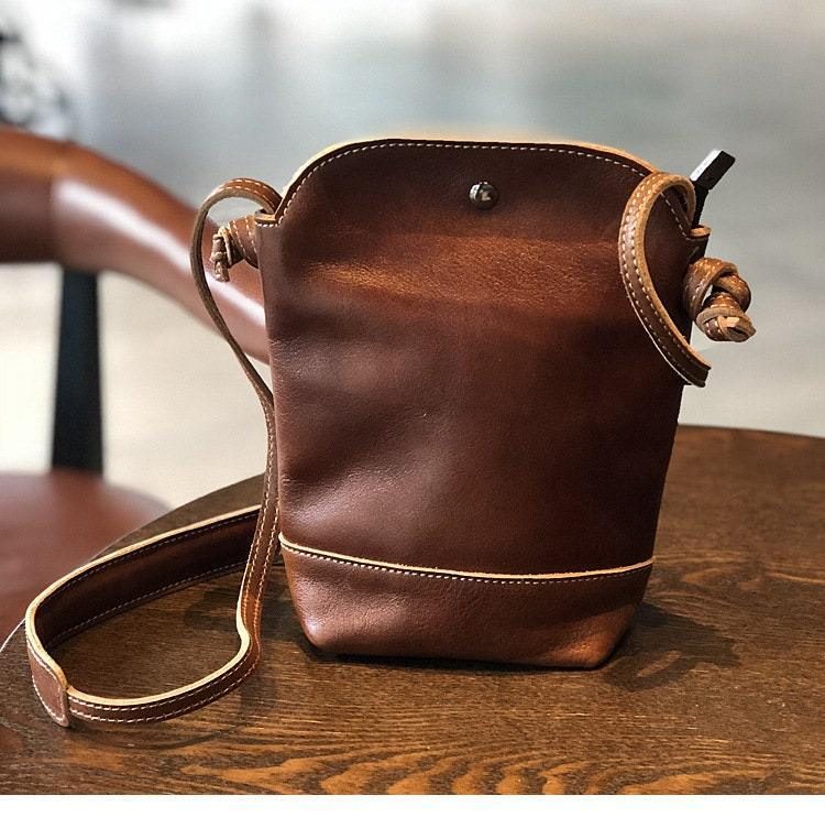 Vintage Handmade Leather Crossbody Bag