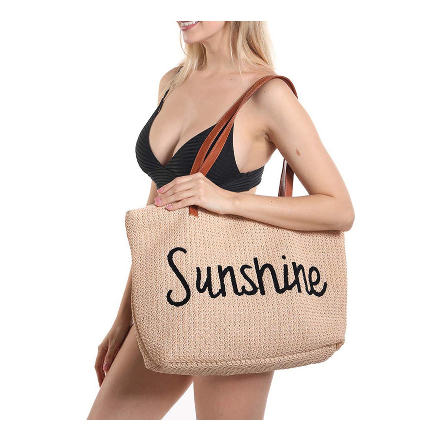 Boho Straw Beach Bag "Amalfi"
