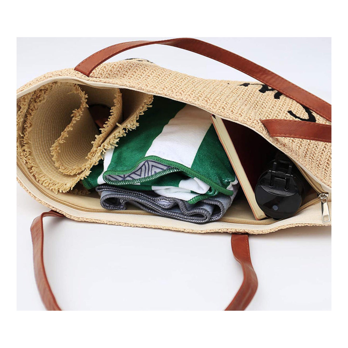 Boho Straw Beach Bag "Amalfi"