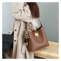 Trendy Leather Fashion Bucket Bag