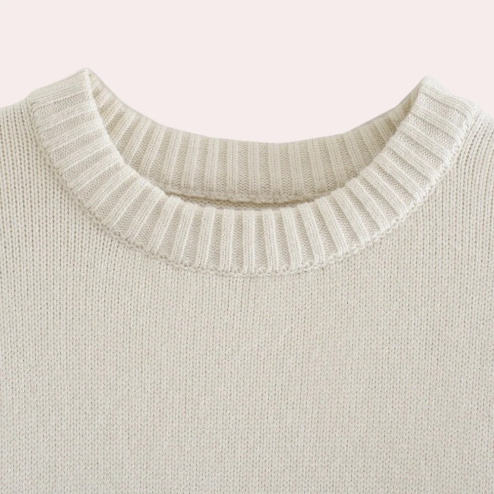 Breton-Stripe Oversized Knit Sweater “Adele”