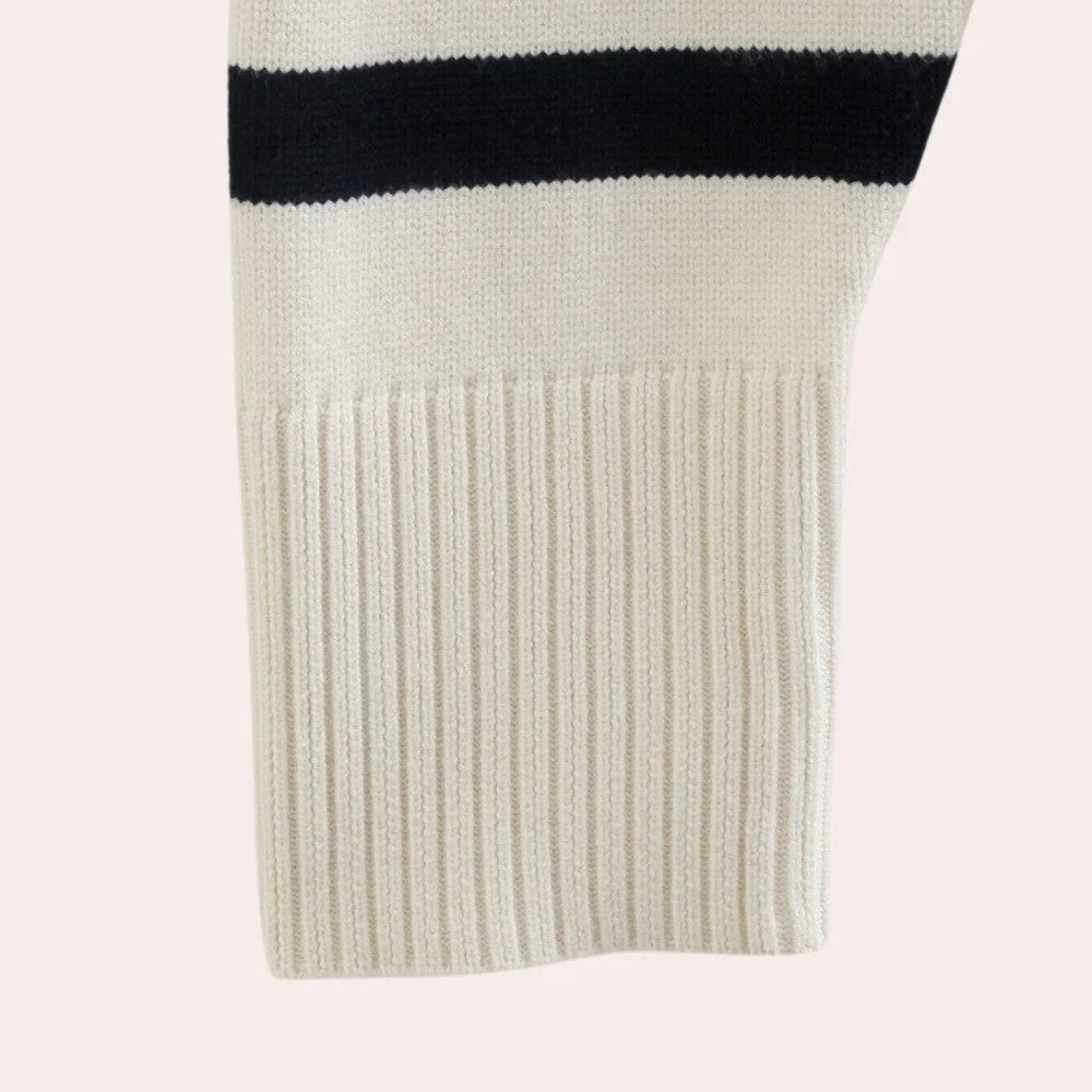 Breton-Stripe Oversized Knit Sweater “Adele”