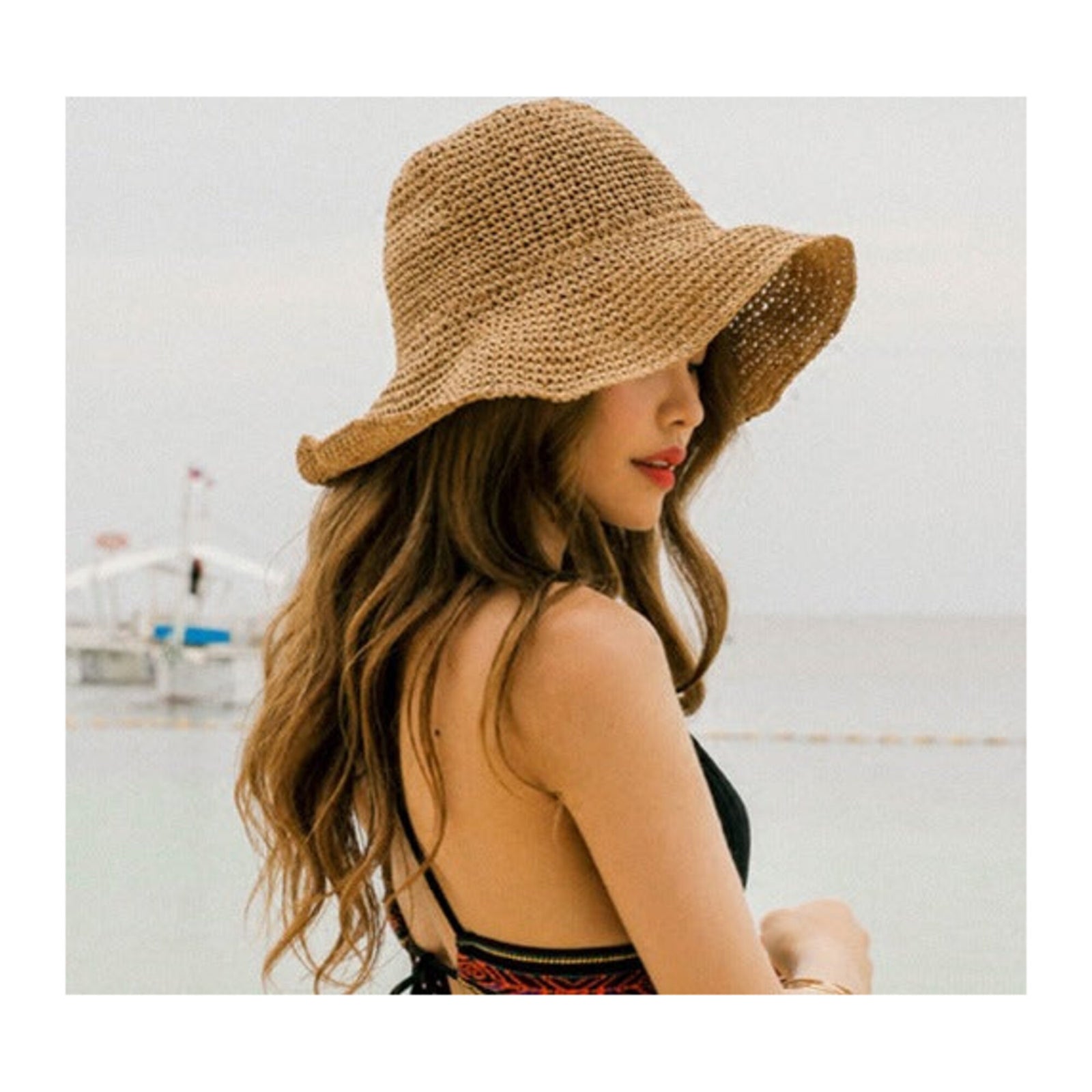 Foldable Embroidered Sun Hat "Monaco"
