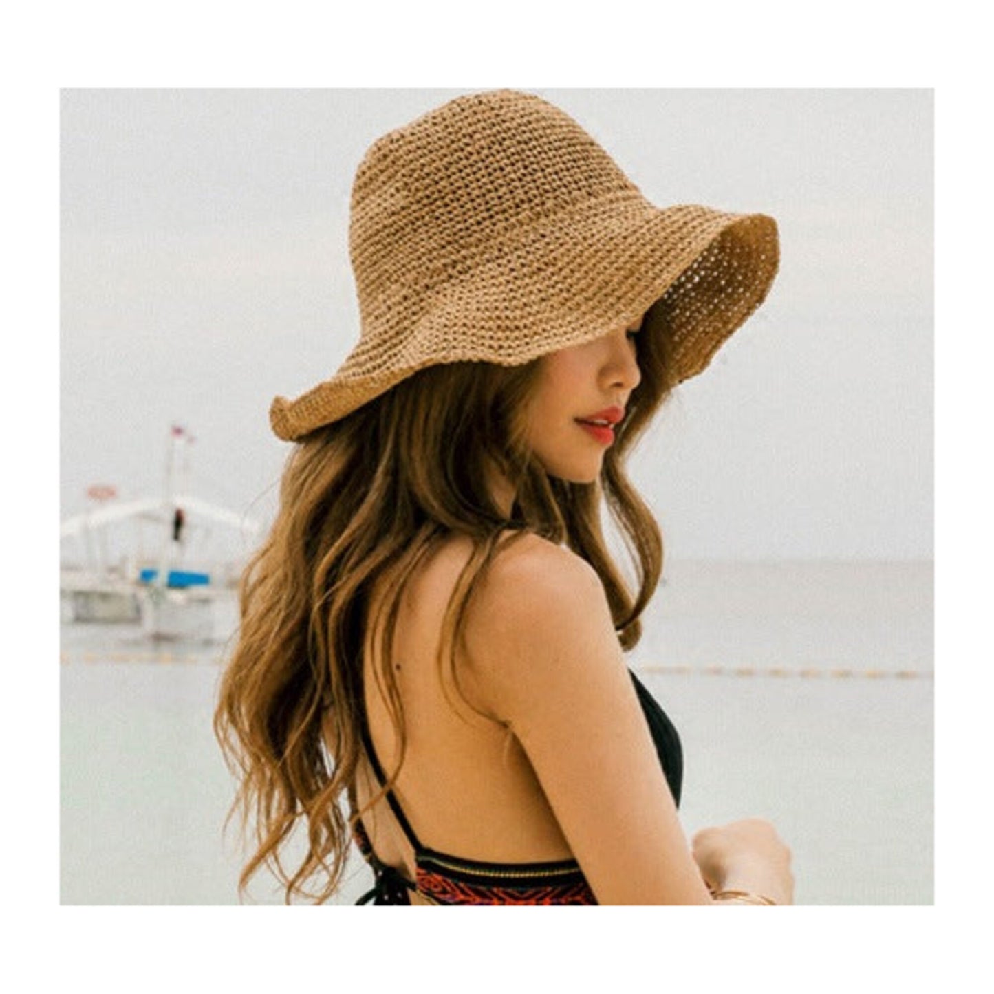 Foldable Embroidered Sun Hat "Monaco"