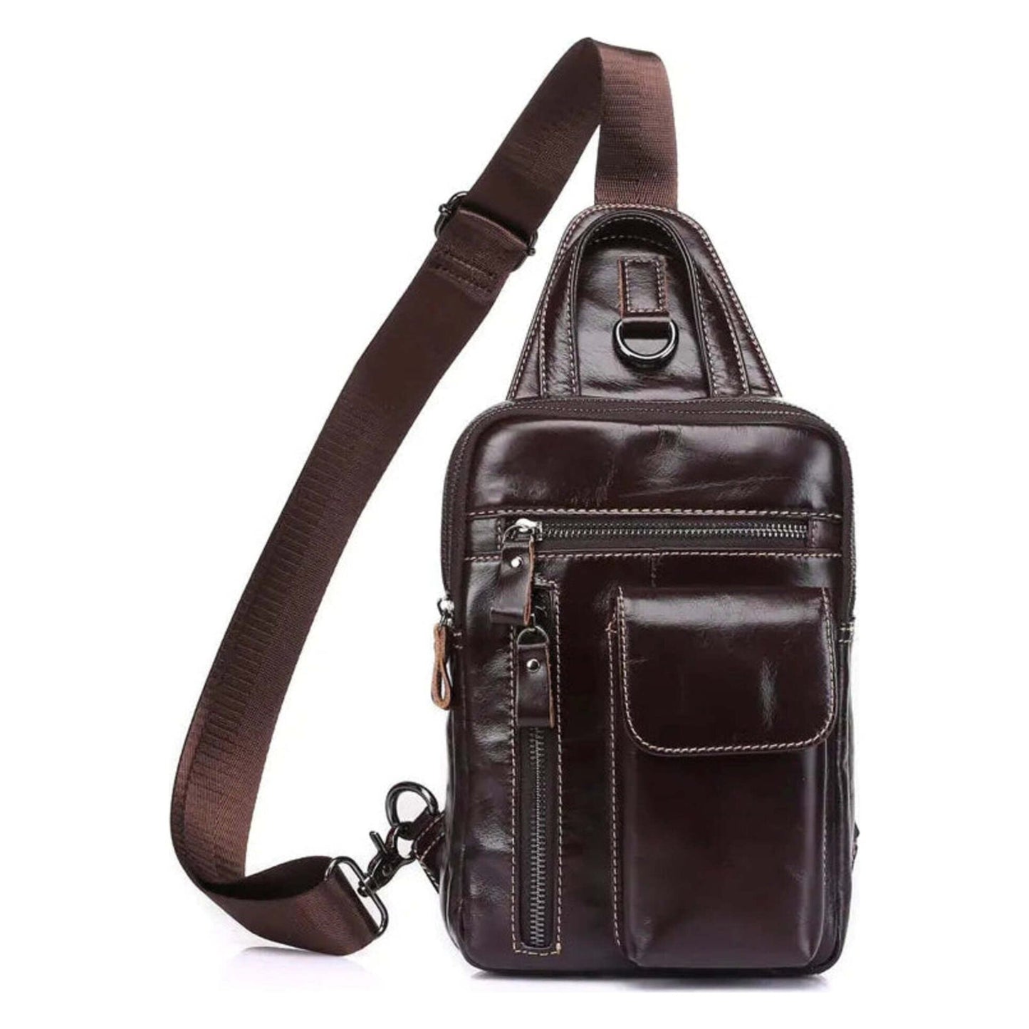 Vintage Casual Men's Shoulder Crossbody Bag in Leather