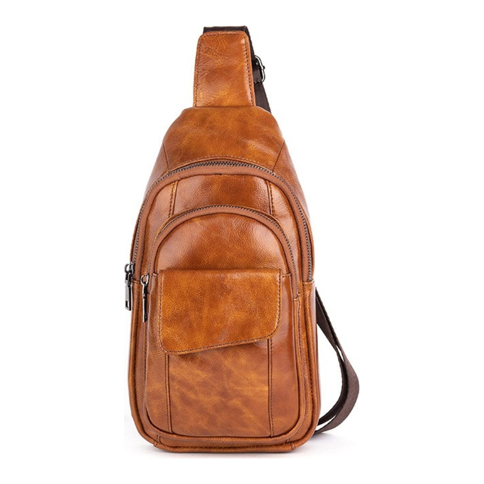 Waxed Leather Crossbody Shoulder Bag