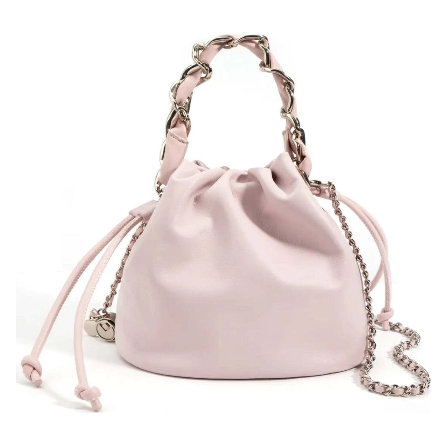 Women's Leather Drawstring Crossbody Bucket Bag