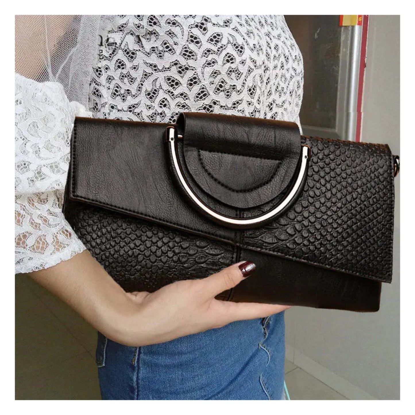 New Women's Leather Party Clutch & Crossbody Bag